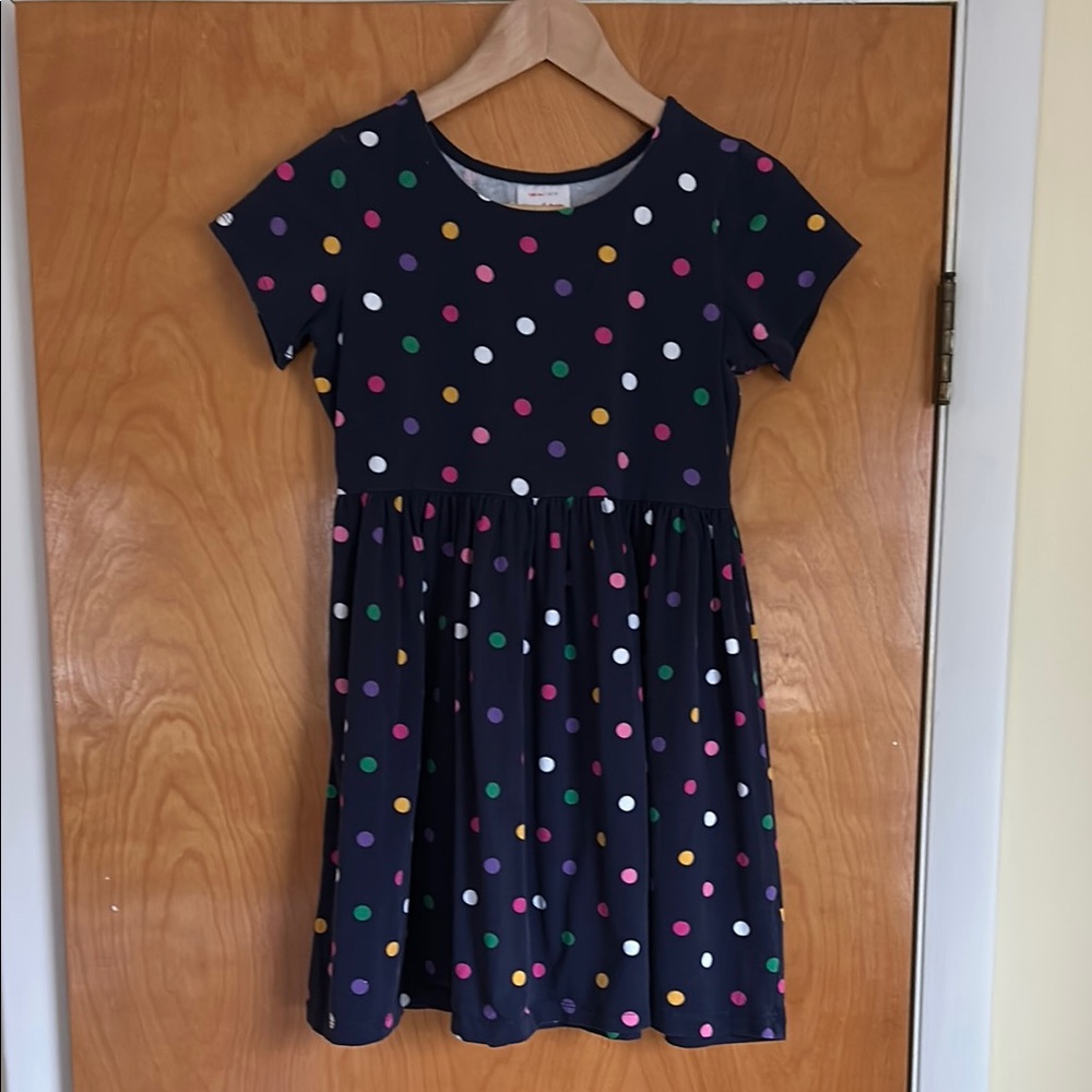 Polka Dot Kids Dress - Navy Multicolor